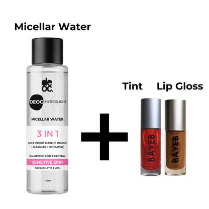 Micellar Water + Lip gloss + Tint
