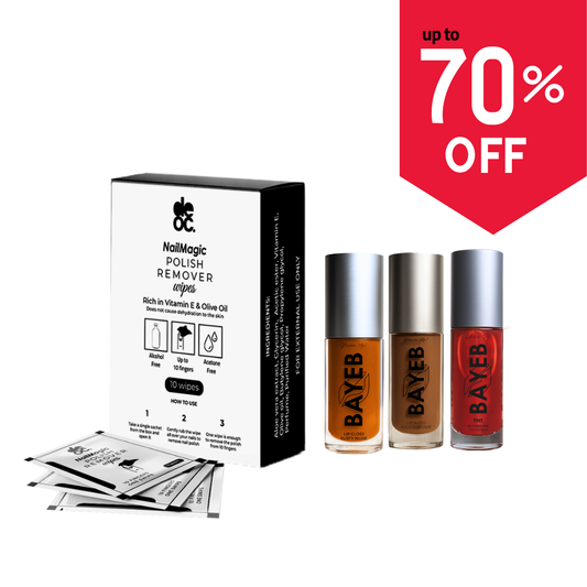 Nail Polish Remover Wipes + 2 Glosses + Tint